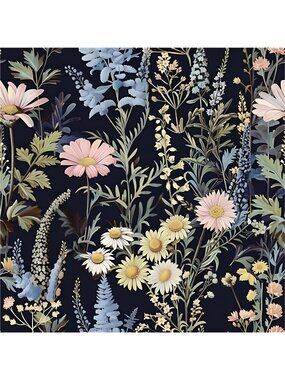 Floral Wallpaper Peel and Stick Wallpaper Vintage Contact Paper Daisy Wall Paper